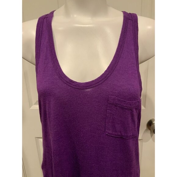 Alexander Wang Purple Racer Back Tank Top W/ Breast Pocket, Size Small - Picture 2 of 6